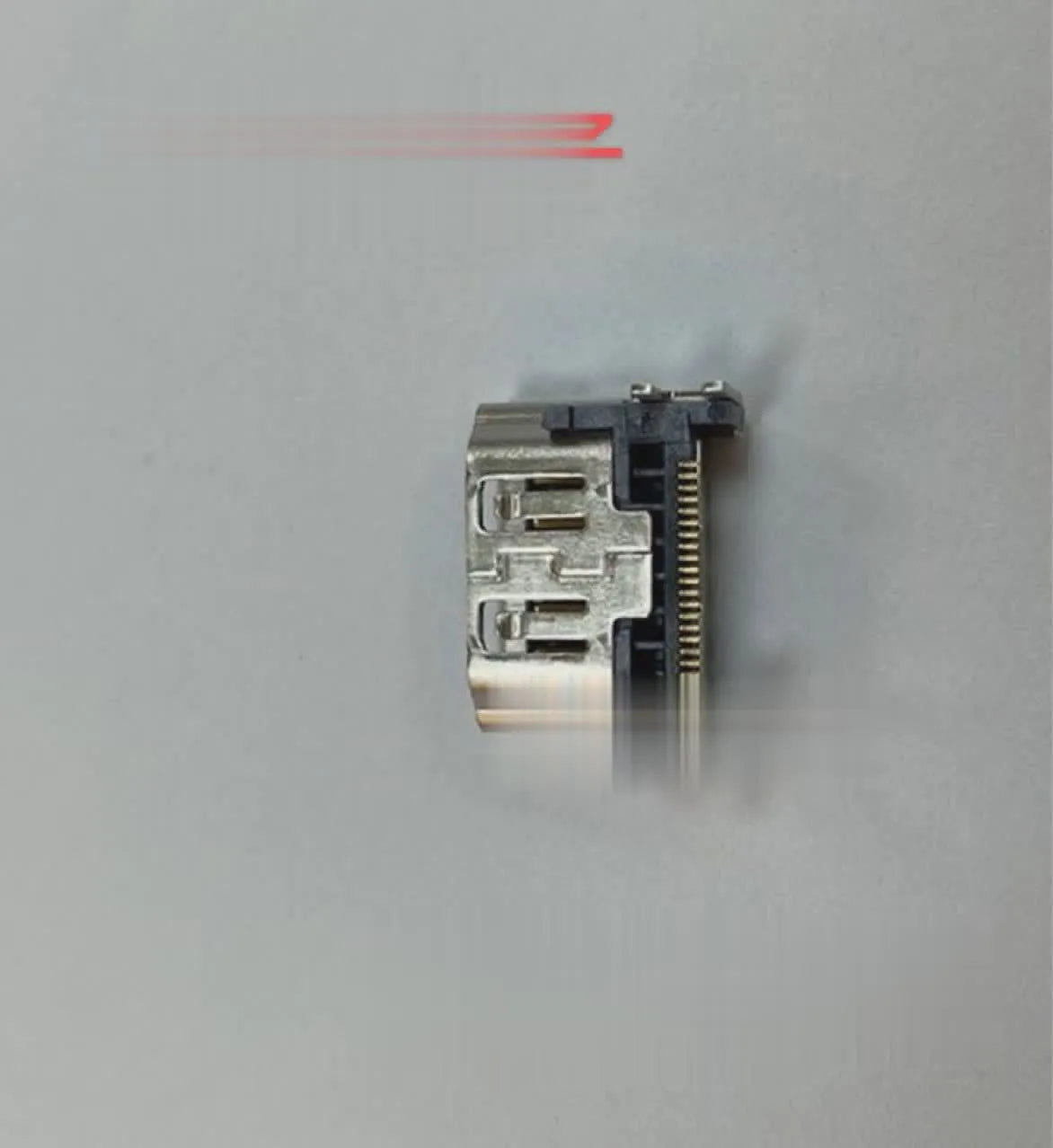 Silver HDMI interface host socket connector for computer TV game console video audio connection