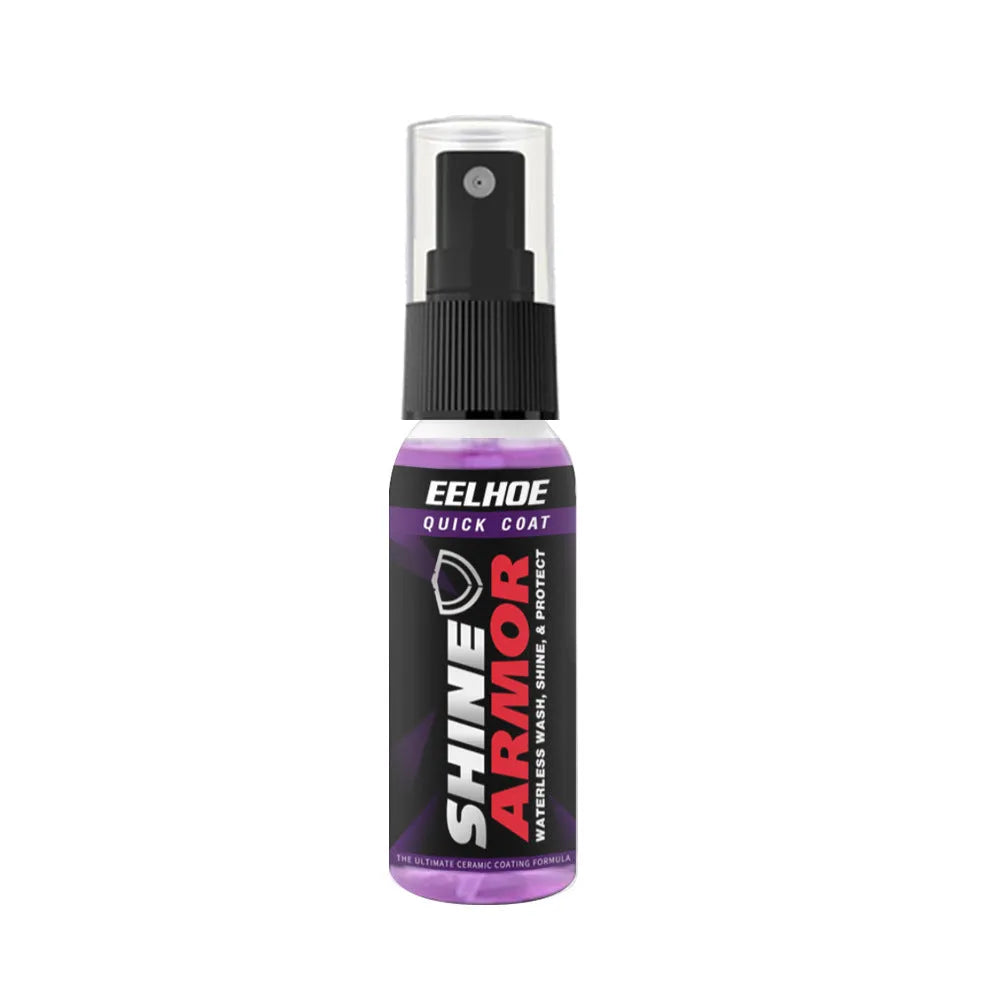 Purple car coating spray bottle with microplated crystal formulation for automotive protection