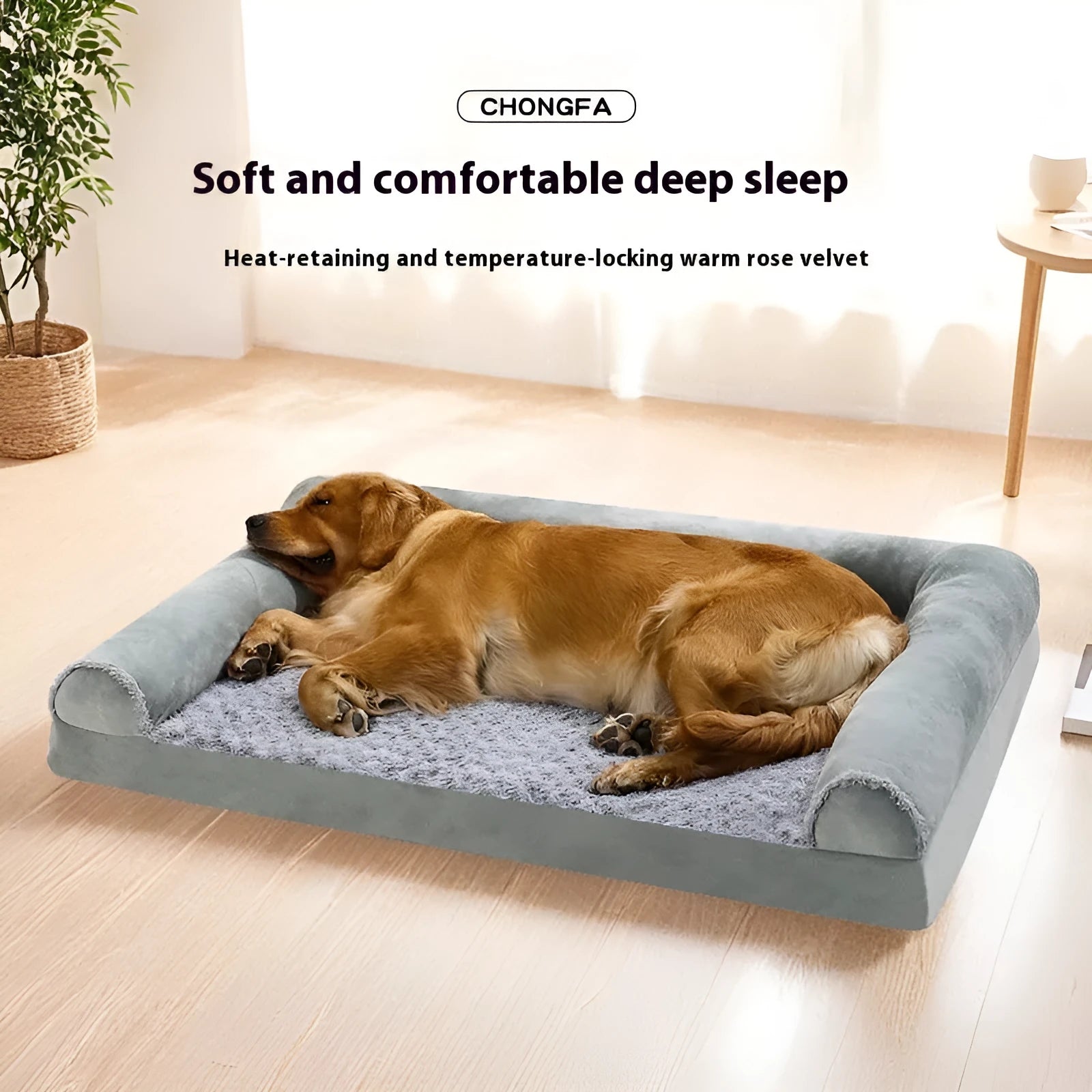 Light grey cloth dog kennel for large dogs, showing soft fabric construction and open design.