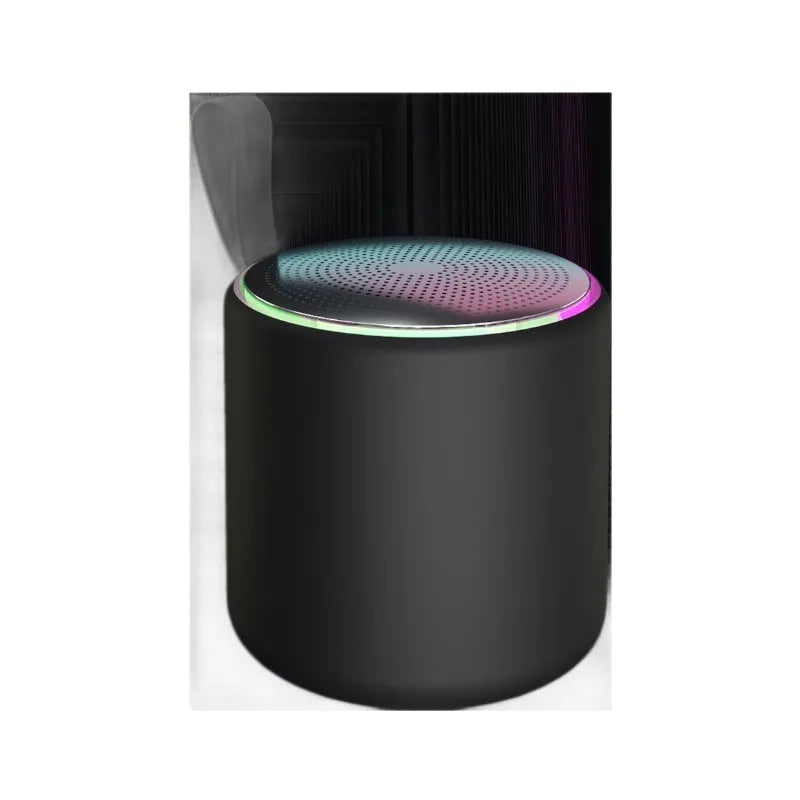 Bluetooth audio mini desktop portable speaker in beige with lithium battery and card insertion slot