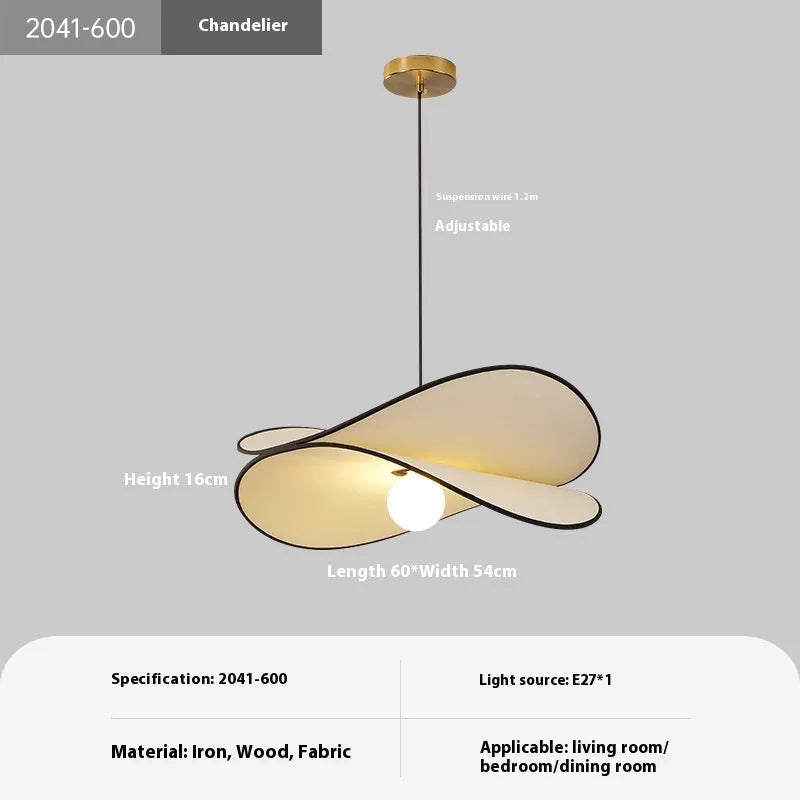 French artistic style fabric potato chip chandelier pendant light with modern simplicity design