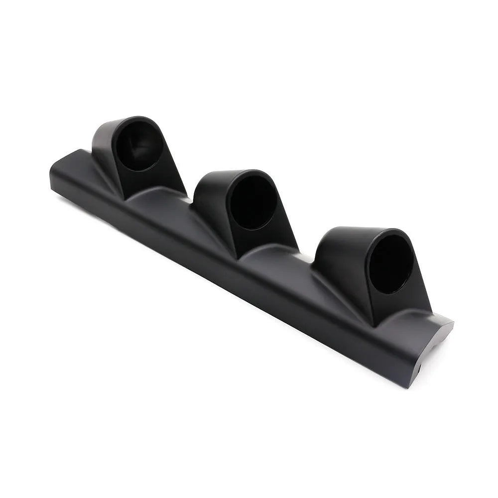 Black three-hole car instrument mounting rack for 52mm gauges in right-hand drive vehicles