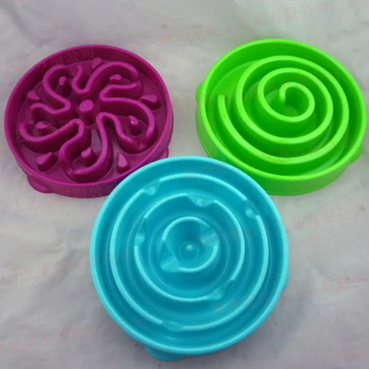 Blue puzzle anti-smashing dog slow food bowl made of ABS material, 28x28x5cm
