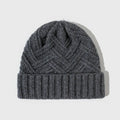 Women's wool knitted winter hat with dome crown in six colour options including red, grey, brown, white, khaki, and black