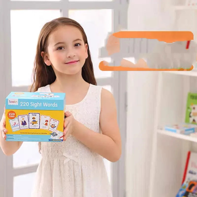 220 high-frequency word card set with five workbooks for early childhood education