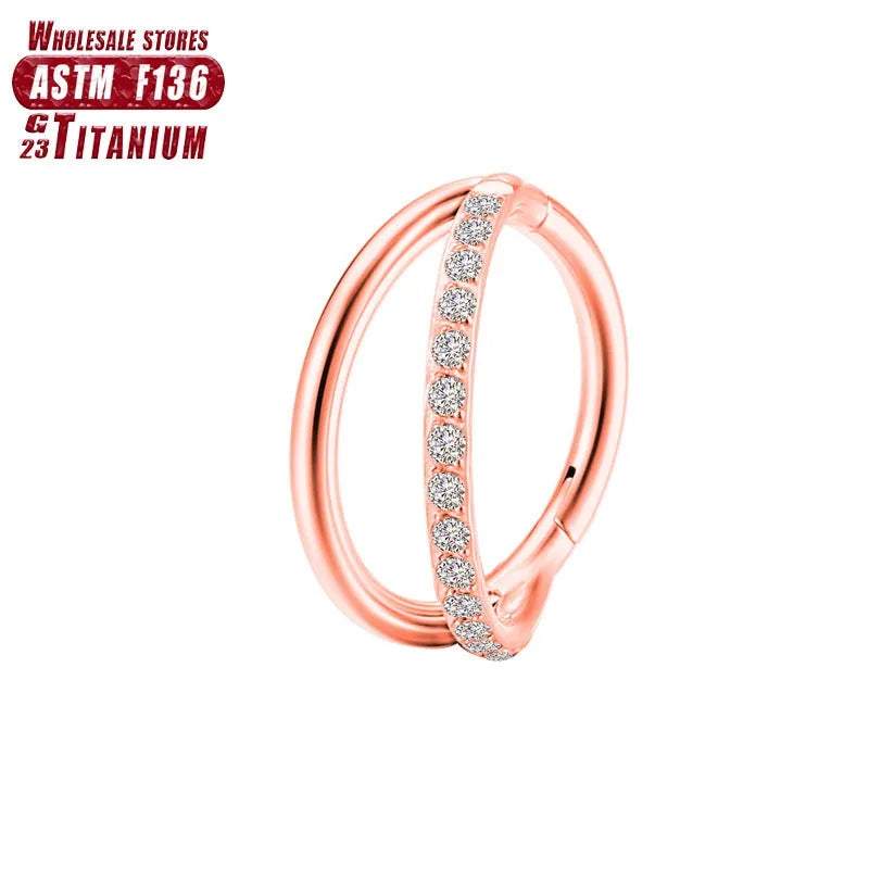 F136 titanium alloy nose ring body jewellery in silver, gold, rose gold, black and colourful finishes