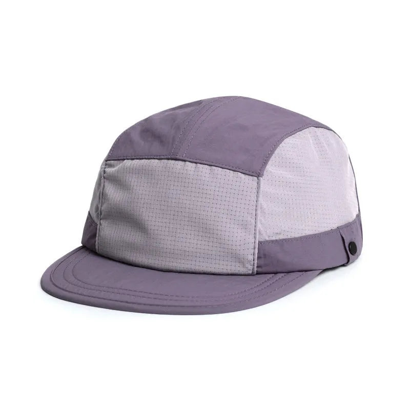 Breathable sun hat with dome crown in quick-drying polyester fabric