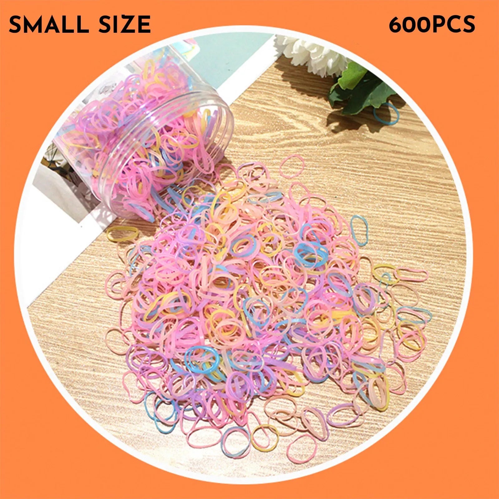 Multi-colour TPU elastic baby hair ties in reusable container for toddlers and infants