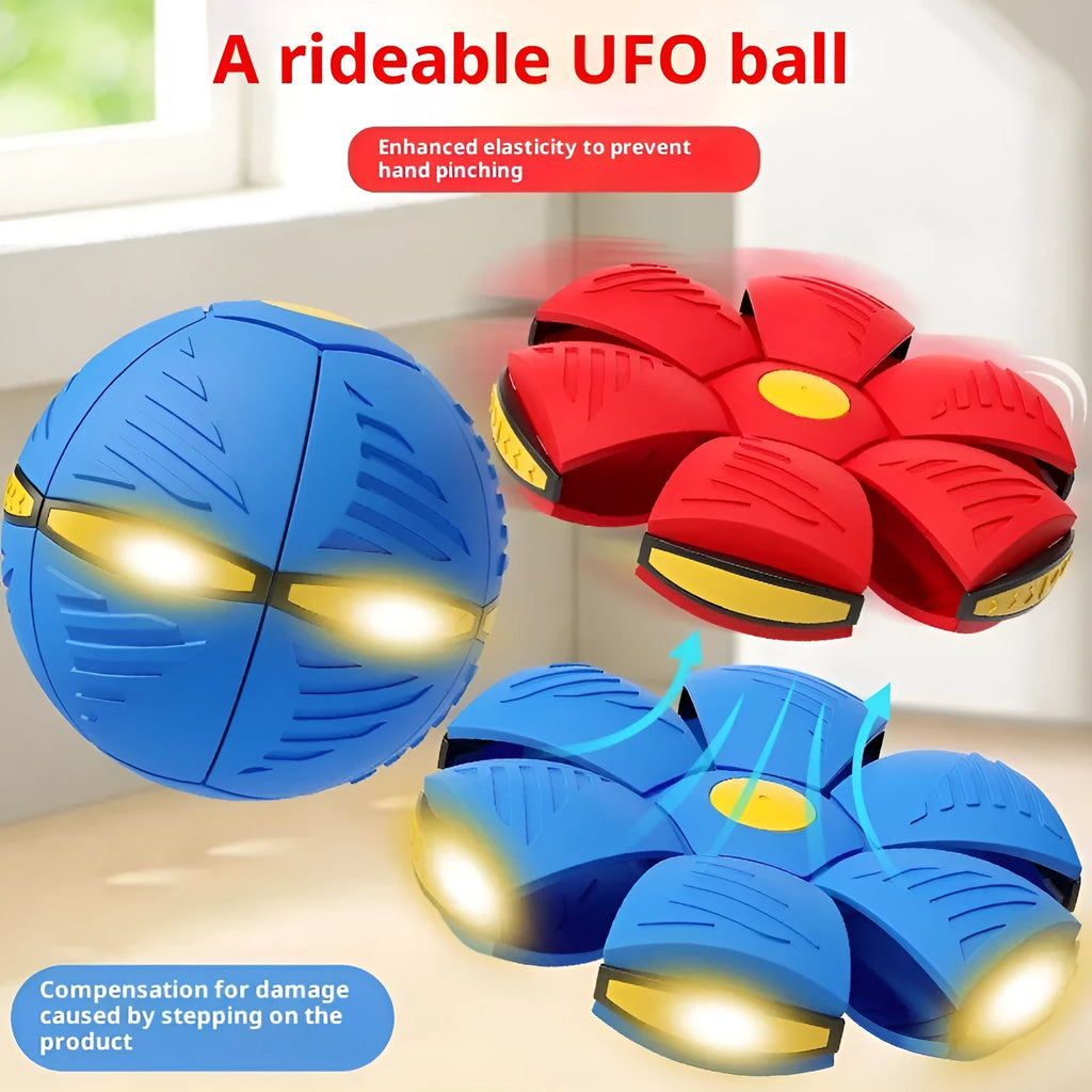 Children's bouncing stepping ball UFO deformation flash toy in plastic with elastic upgrade and thick step resistance