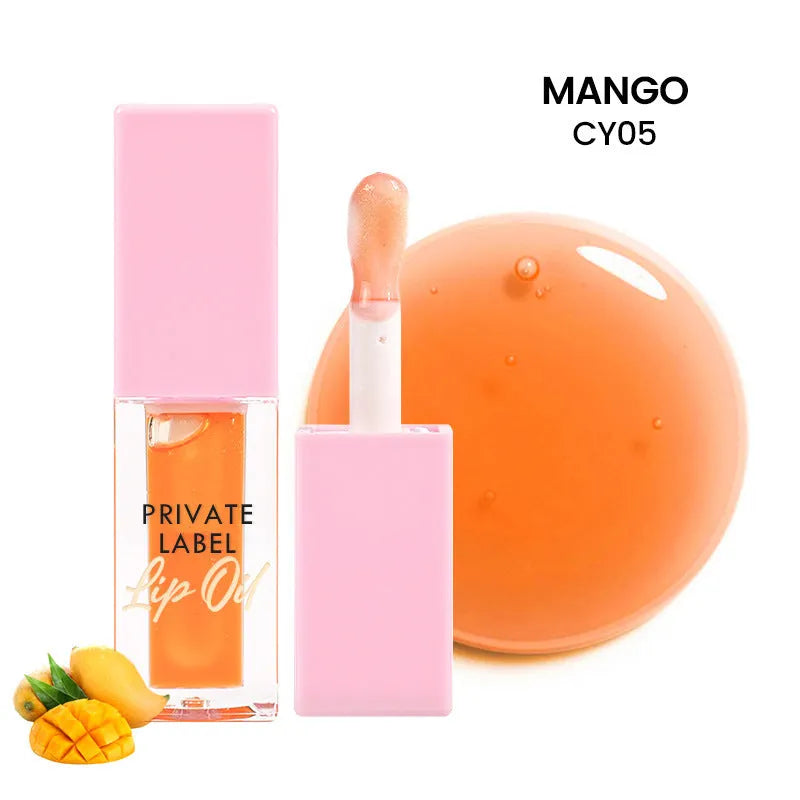 Women's transparent lip gloss set showing six shimmer colour variants in 6ML bottles