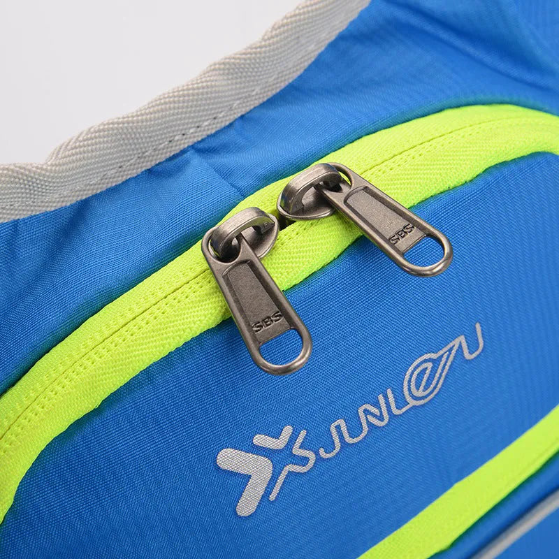 Lightweight waterproof outdoor sports backpack in black with shoulder strap for running and off-road cycling