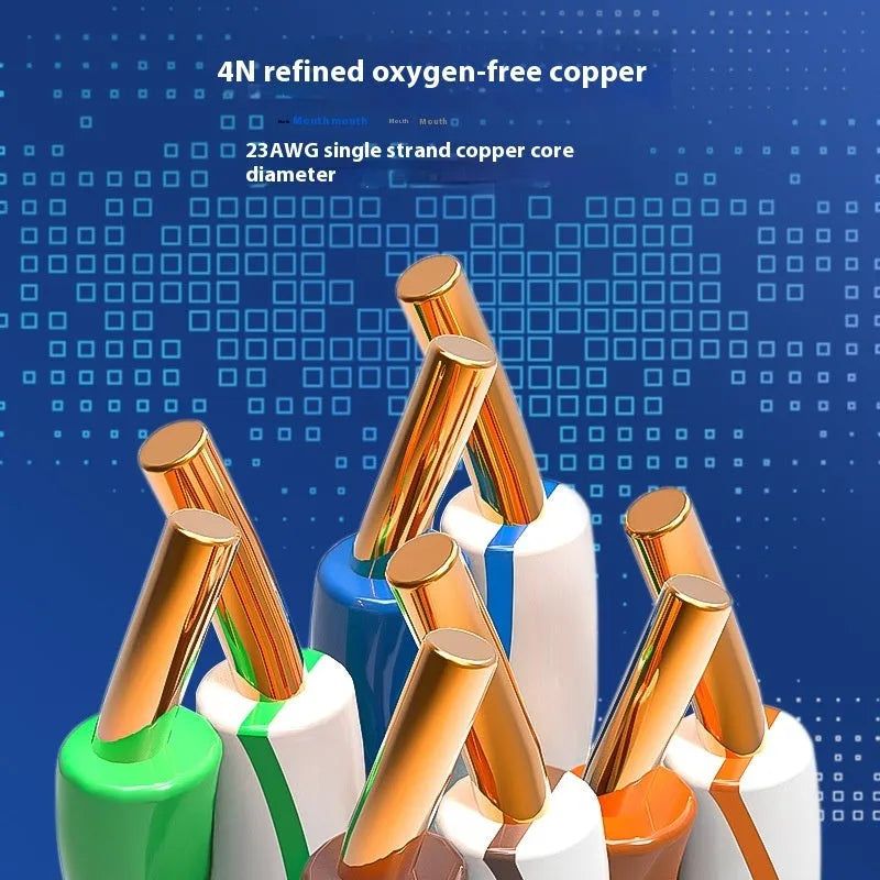 CAT6 oxygen-free copper network cable in blue or grey colour, 305 metres long for gigabit and 10GB Ethernet connections