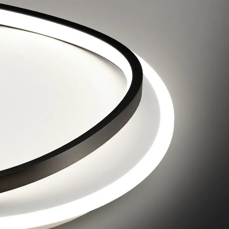 Round ultra-thin LED ceiling lamp 50cm diameter for bedroom in black finish