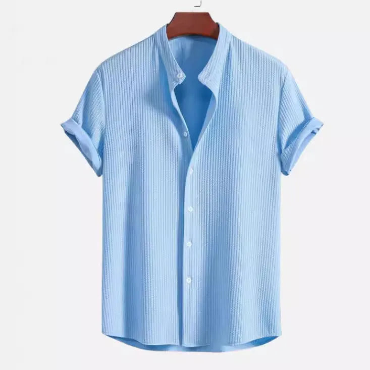 Men's loose fit short sleeve polyester summer shirt available in multiple colours