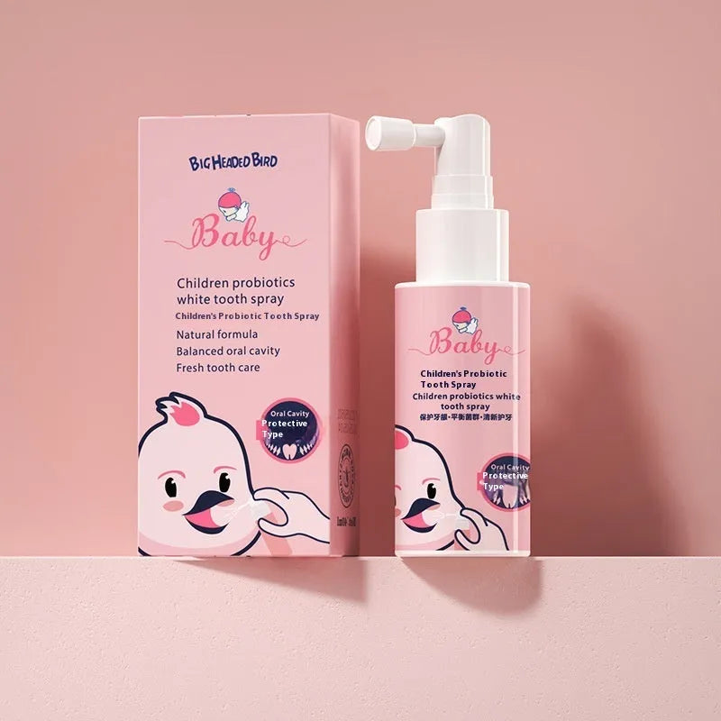Children's probiotic anticavity oral spray bottle in 40ml size with flavour options