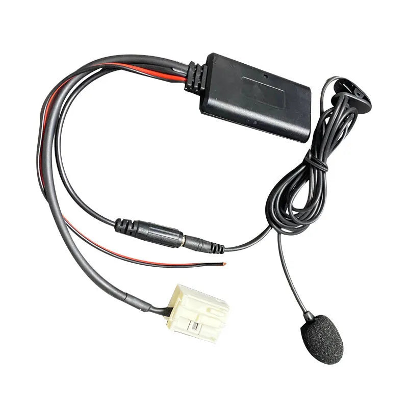 Bluetooth AUX audio cable and microphone kit for Citroen and Peugeot car stereos.