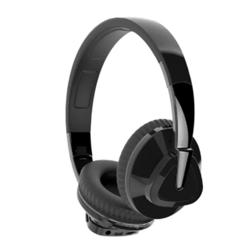 H3 Wireless Bluetooth over-ear headset with all-inclusive ear cups in black, shown with AUX cable.