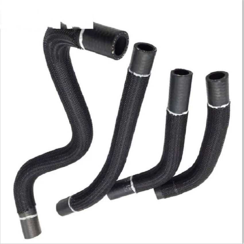 Black self-winding automotive wire protector sleeve showing expandable mesh construction for cable organisation