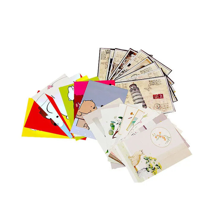 Nine retro Paris Tower postcards with Japanese style artwork for commemorative occasions