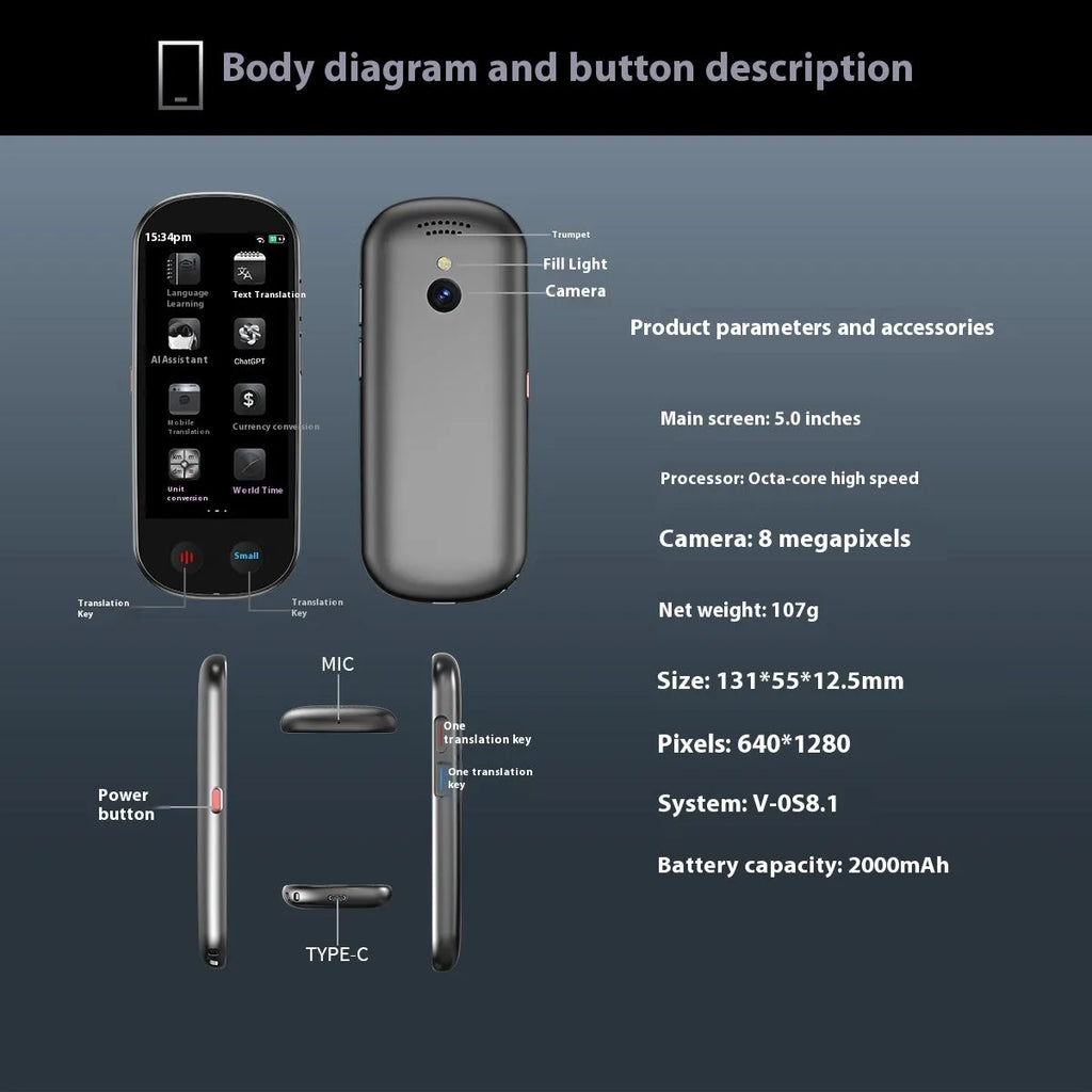 Black simultaneous interpretation translator for business use with wireless voice translation
