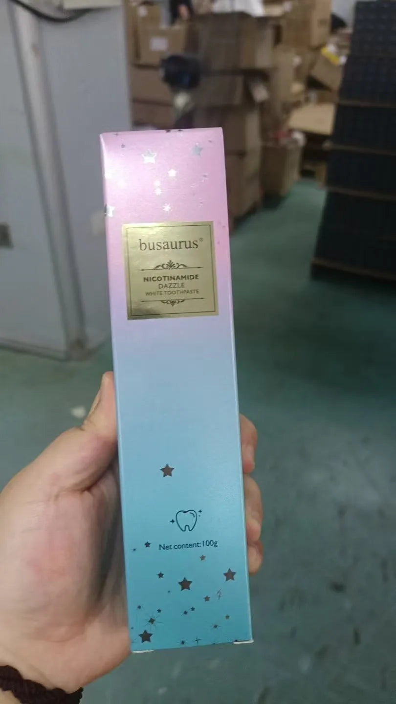 Nicotinamide dazzling white toothpaste tube with 100g net content for adult oral cleaning