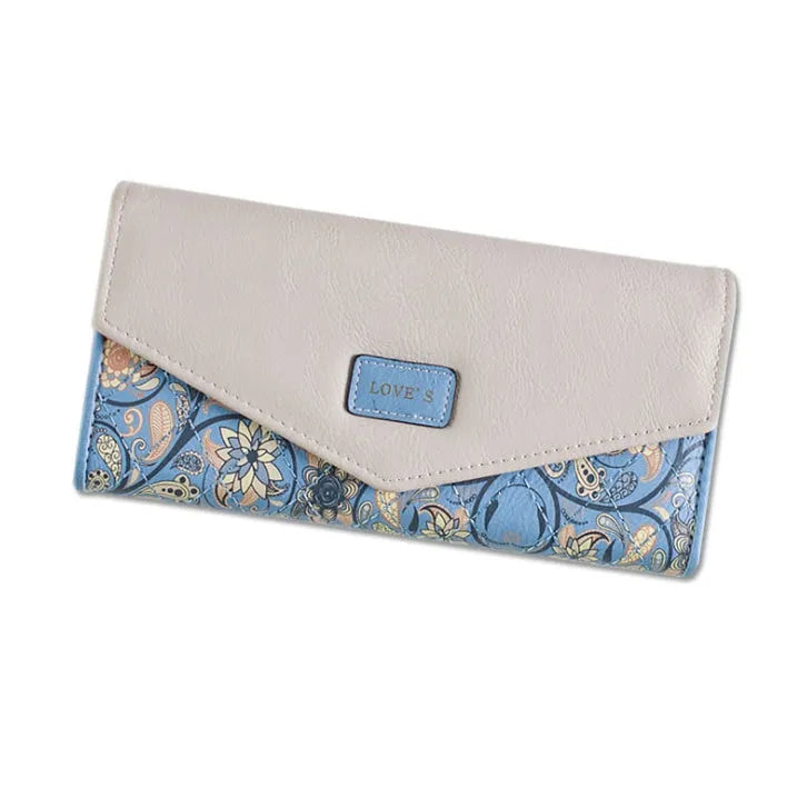 Three-fold leather student wallet with buckle closure in multiple colour options