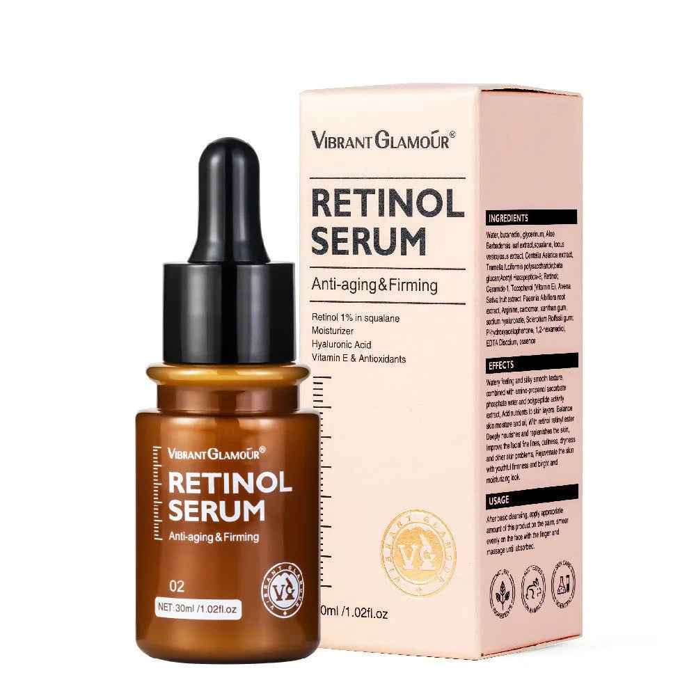 30ml retinol facial serum bottle for reducing fine lines and moisturising skin