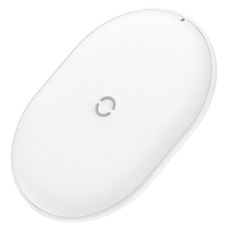Baseus 15W wireless charging pad for mobile phones in black or white with textured surface