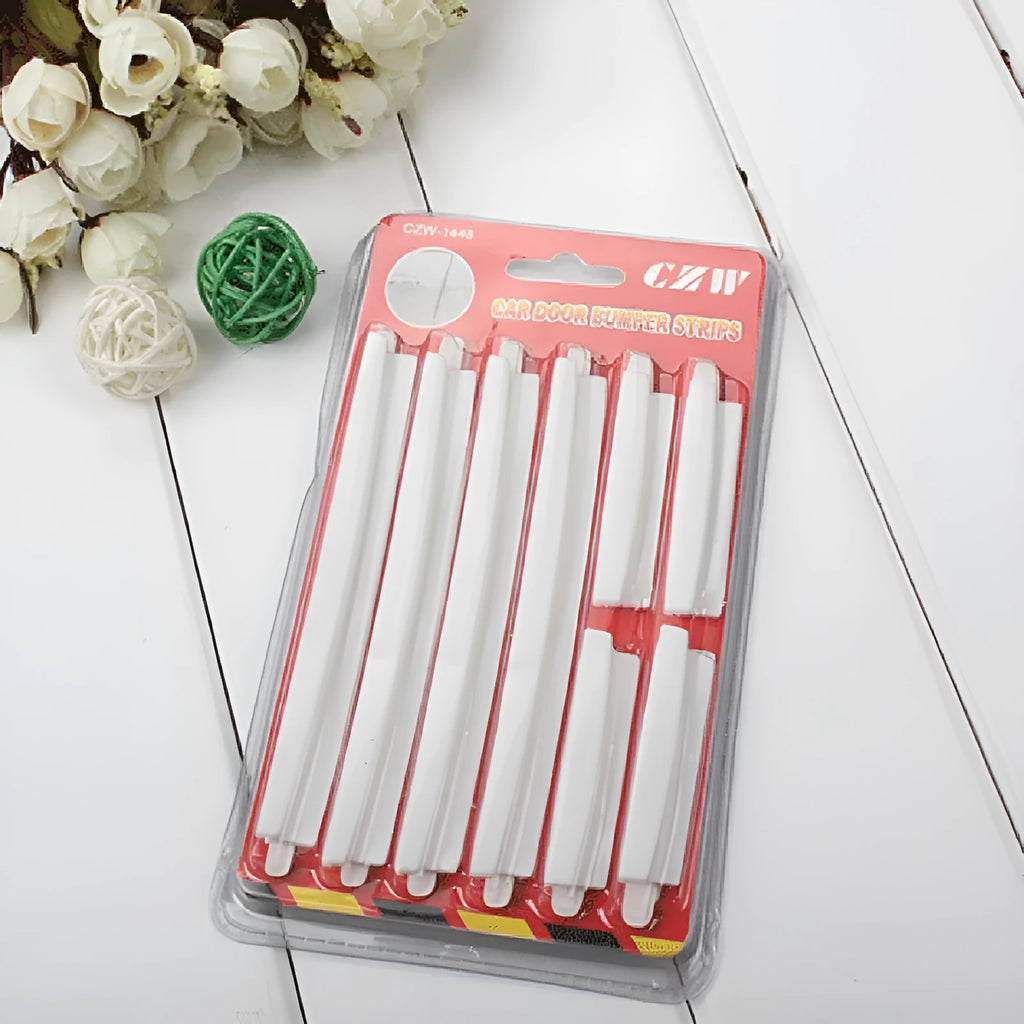 White plastic car door edge anti-collision bumper strip for vehicle protection