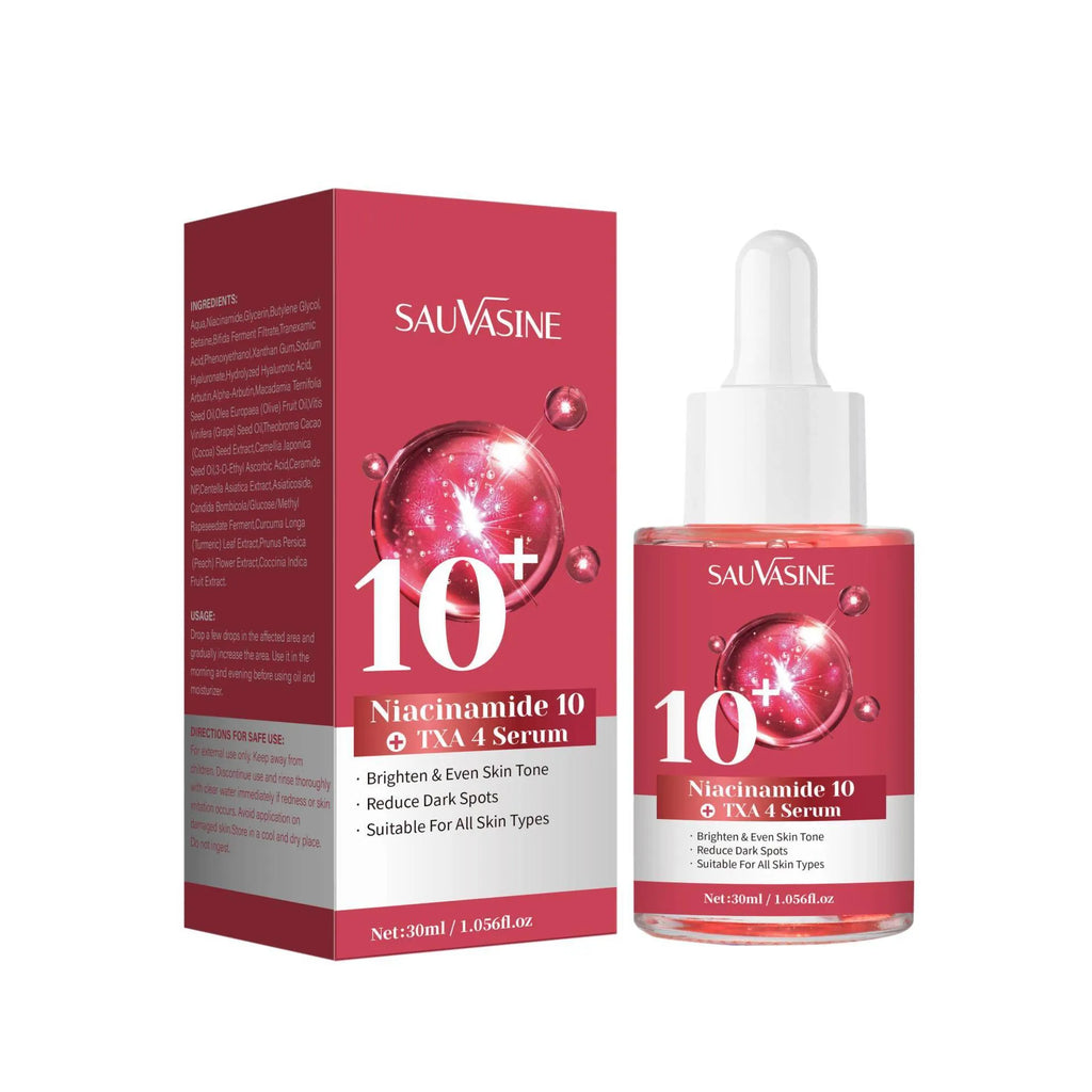 30ml bottle of niacinamide 10% and tranexamic acid 4% facial serum with specification SWX-D058