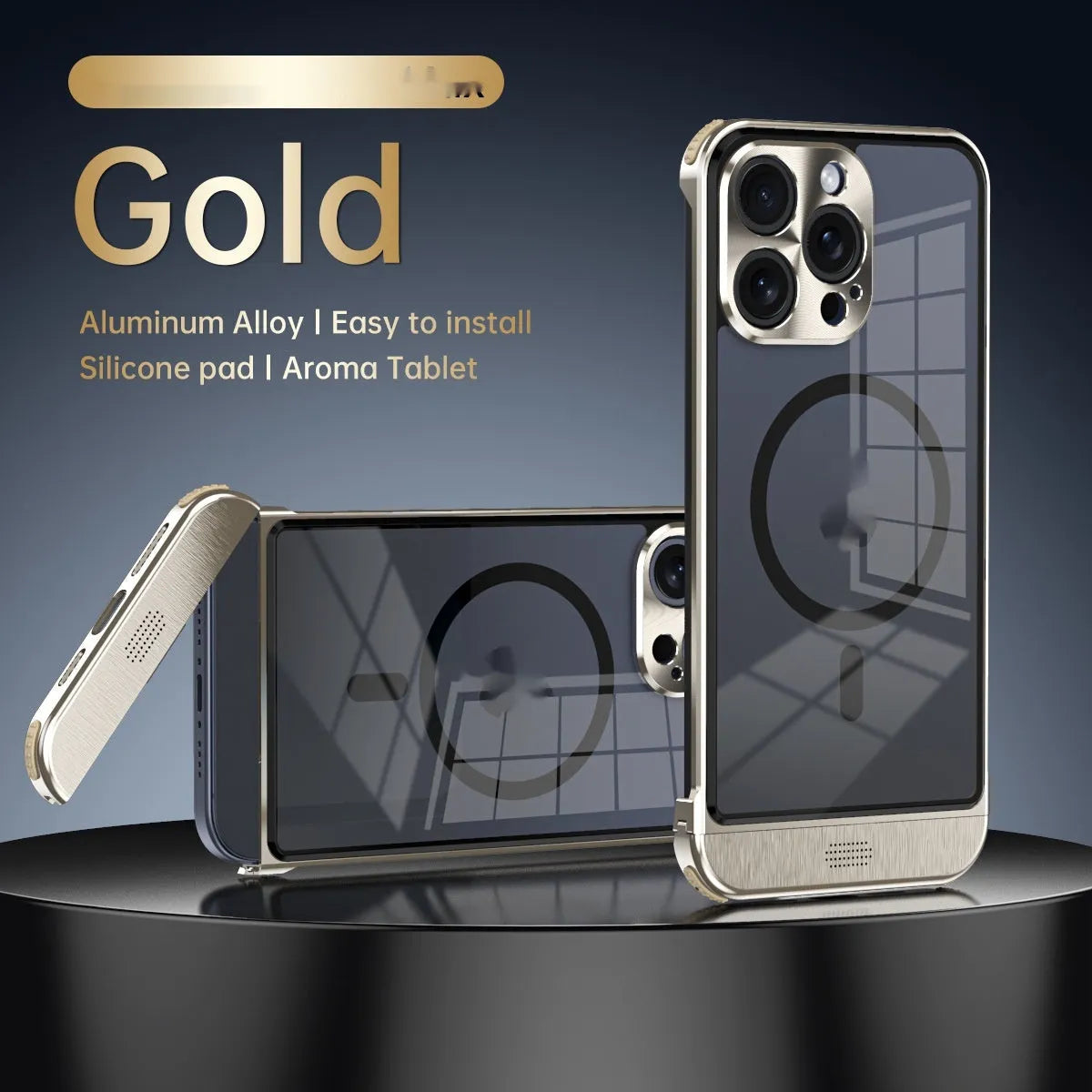 Half pack phone case with magnetic bracket and suction for iPhone in silver gray