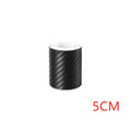 Matte black 3D carbon fibre adhesive protection roll for car door sills in various widths.