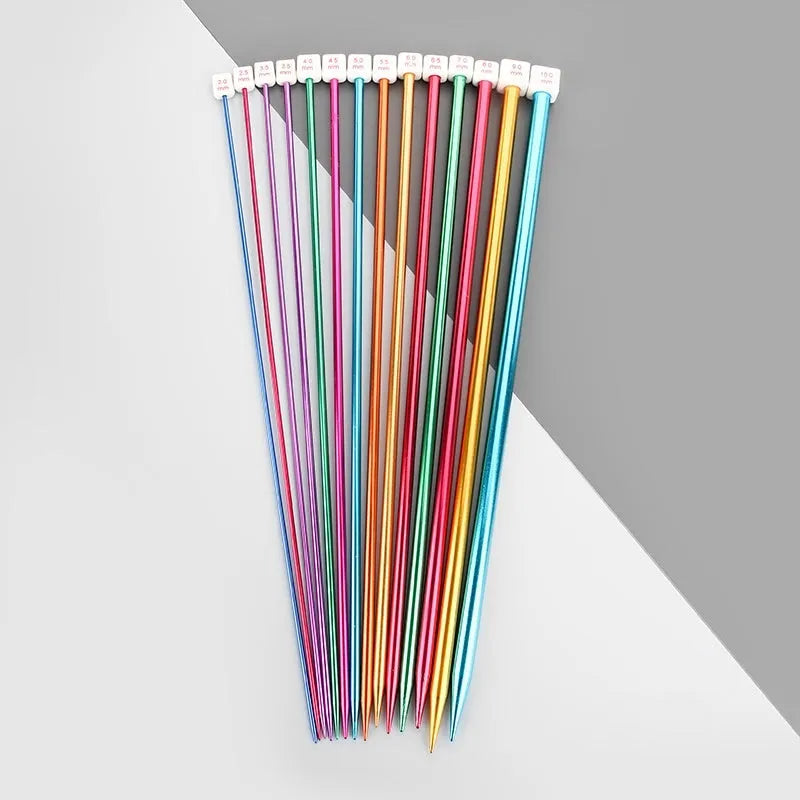 14-size crochet hook set with lengthened design and protective caps arranged by size