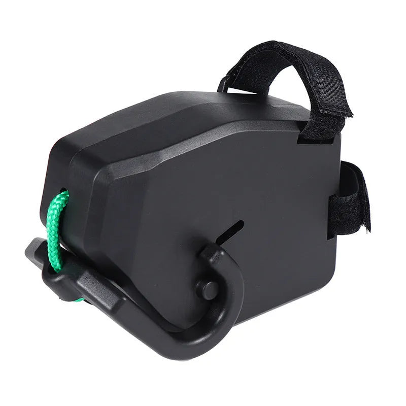 Black plastic and resin bicycle trailer rope for connecting child trailers to adult mountain bikes
