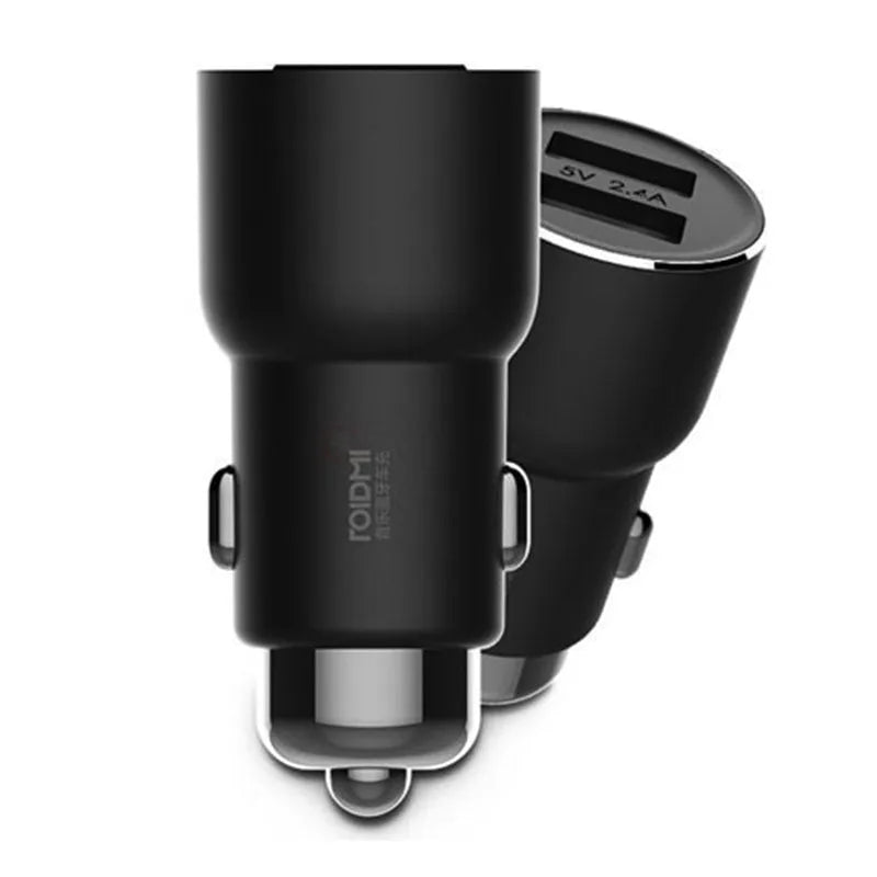 Black Ruimi 3S Bluetooth dual USB car charger with compact square design.