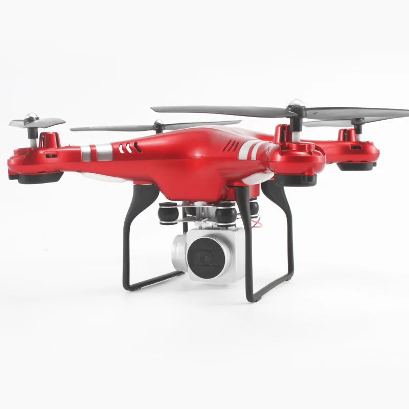 HD aerial photography drone with remote control handle in black, red, or white colour options
