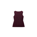 Dark red slim fit women's sleeveless sweater vest with 3D pattern detail and cardigan open front