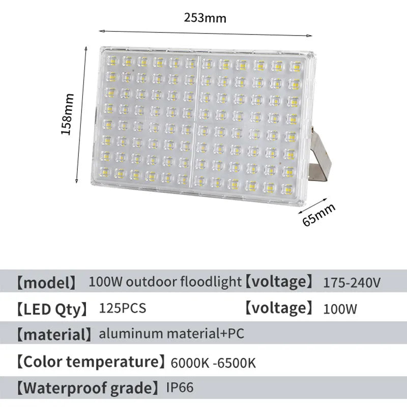 LED floodlight outdoor waterproof ultra bright for industrial workshop or courtyard