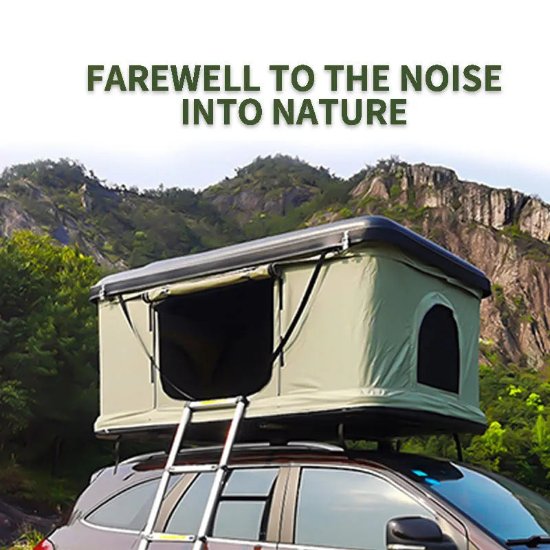 Hard shell folding roof tent 210x130x28cm aluminium alloy double tent for self-driving camping camouflage style