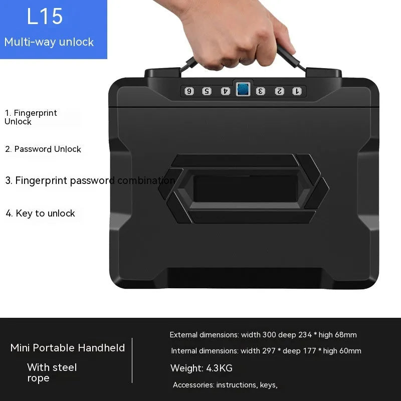 L12 portable mechanical safe box with key lock made from youjingang material