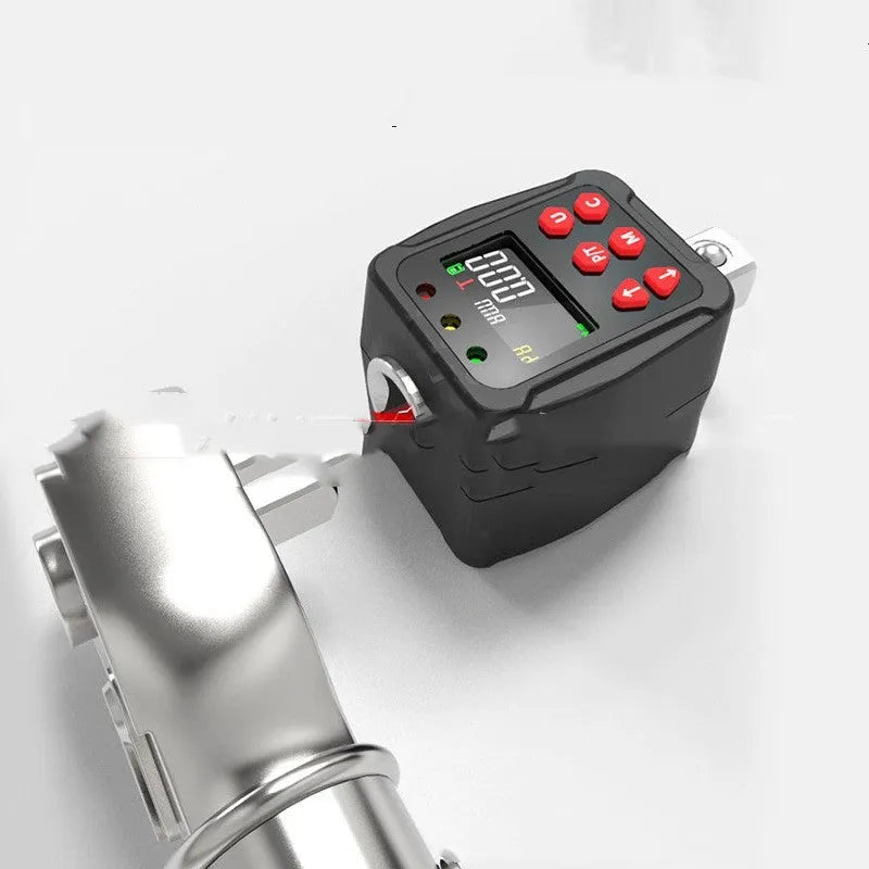 Digital torque meter with 1/2 inch square drive and display showing torque measurement
