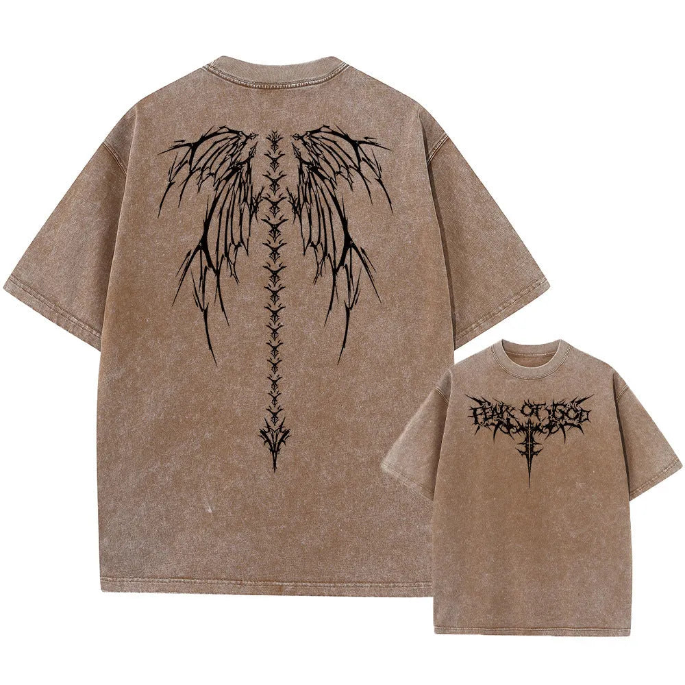 Oversized men's cotton T-shirt in loose fit with drop-shoulder sleeves for casual summer wear