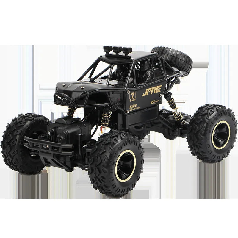 Black and silver 4WD remote control off-road climbing car with 2.4G wireless controller