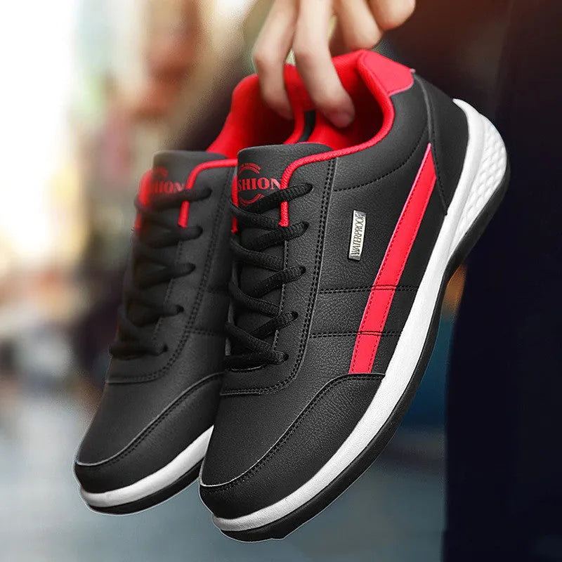 Round toe non-slip wear-resistant mesh sports sneakers in blue on a light background