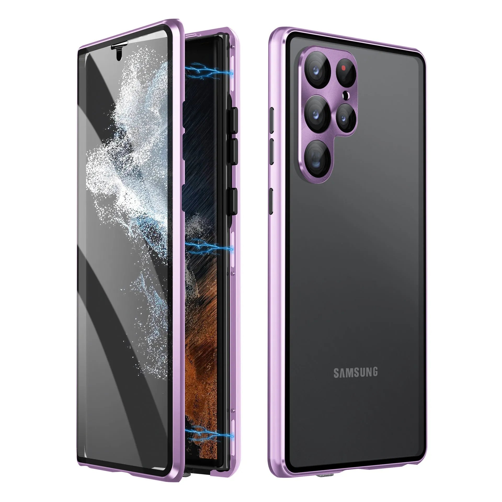 Metal magnetic phone case with mirror for Samsung Galaxy S24 Ultra in multiple colours