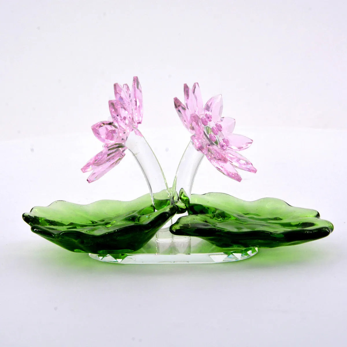 Pink hand-carved white crystal ornament cartoon paperweight sandblasted finish