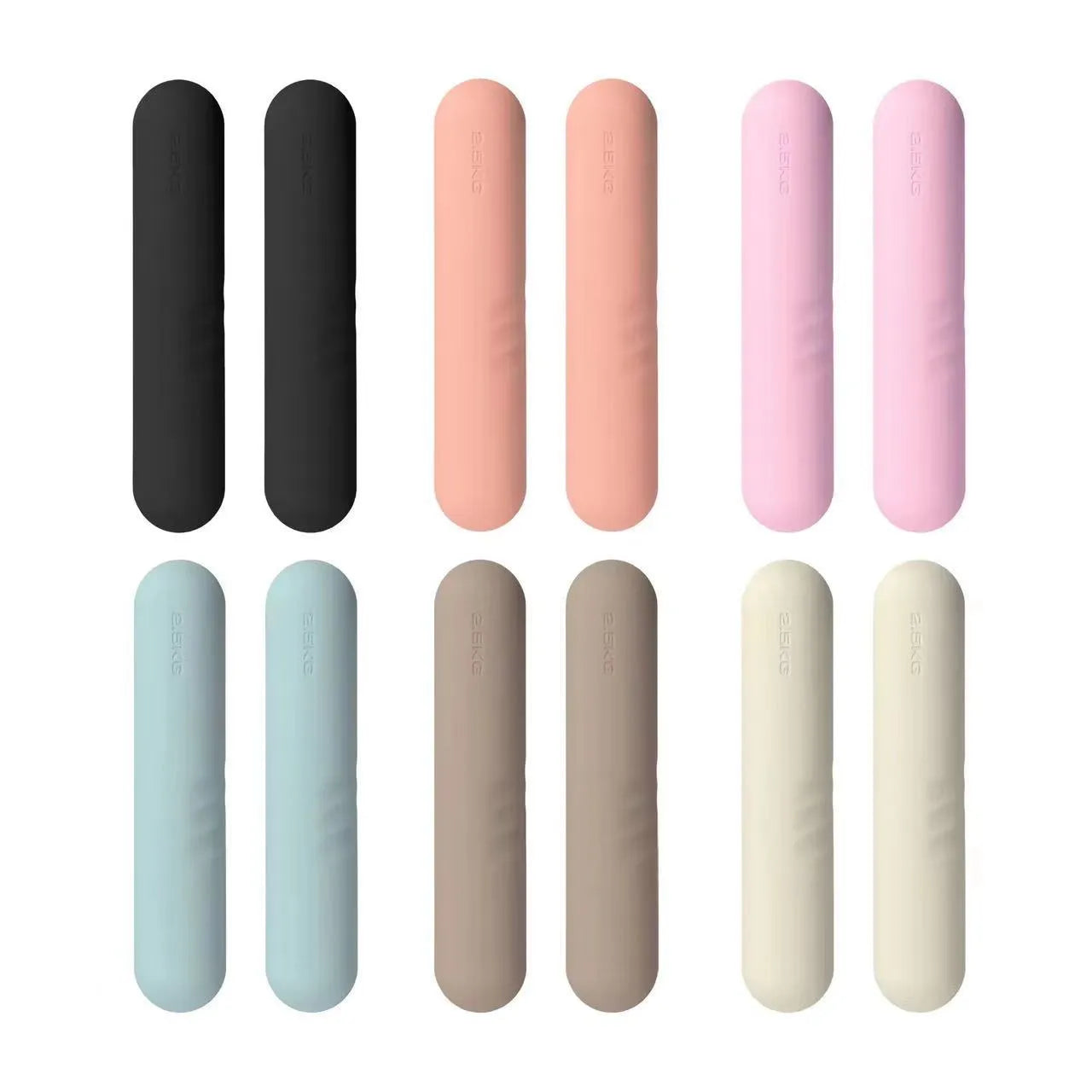 Silicone edging hand-drawn dumbbell stick in selection of colours with cast iron construction