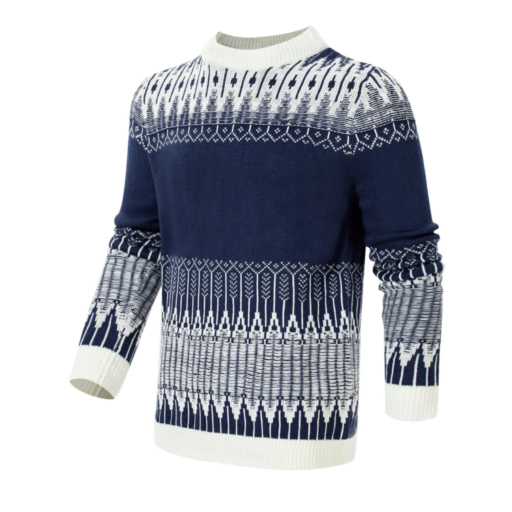 Men's knitted pullover sweater with long sleeves for autumn and winter wear