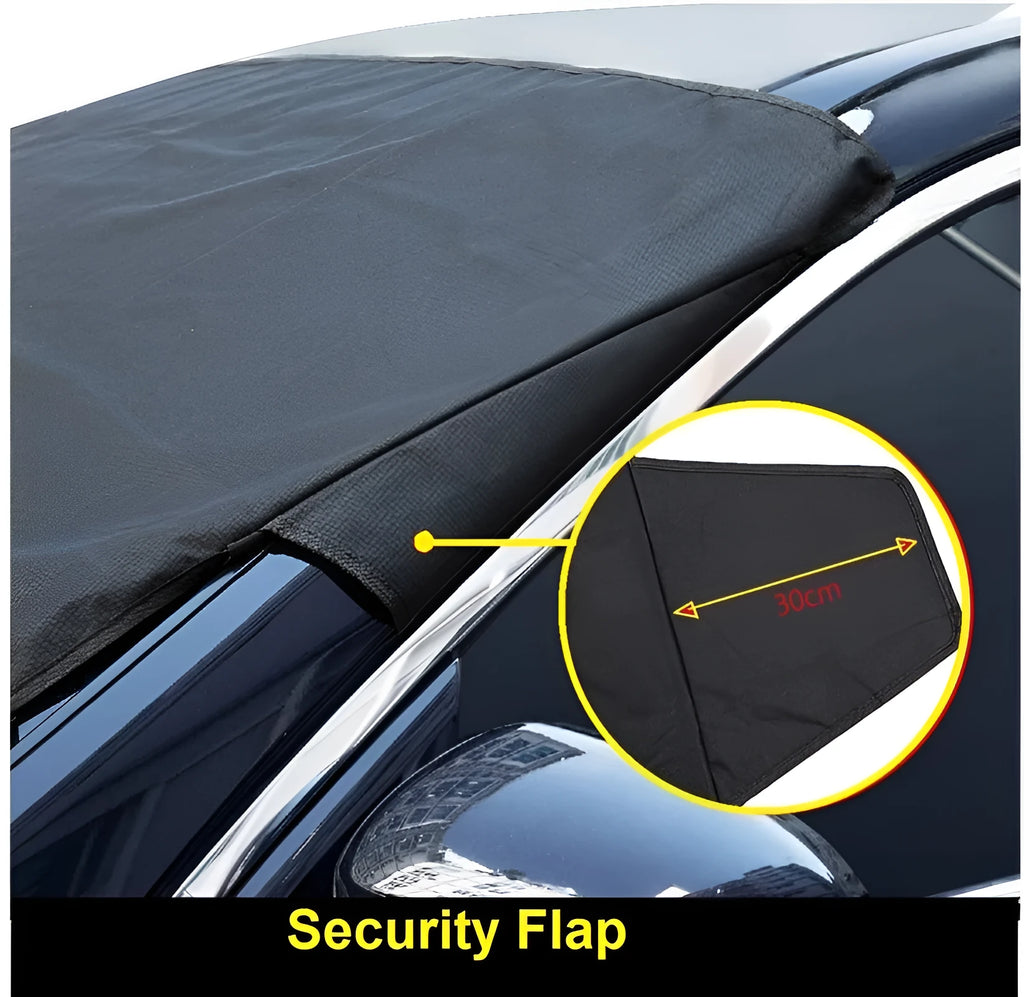 Black rubber Oxford cloth windshield ice and snow gown car cover pair