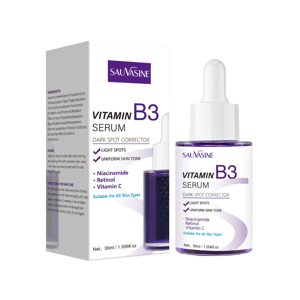 30ml Vitamin B3 facial essence in pump bottle with nourishing and moisturising properties